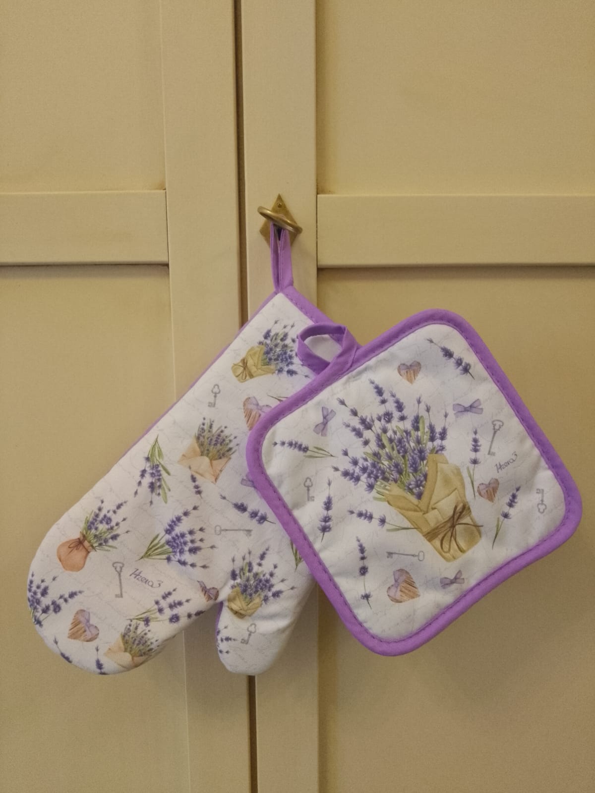 Set Guanto e Presina Decorazione Lavanda - Accessori Cucina