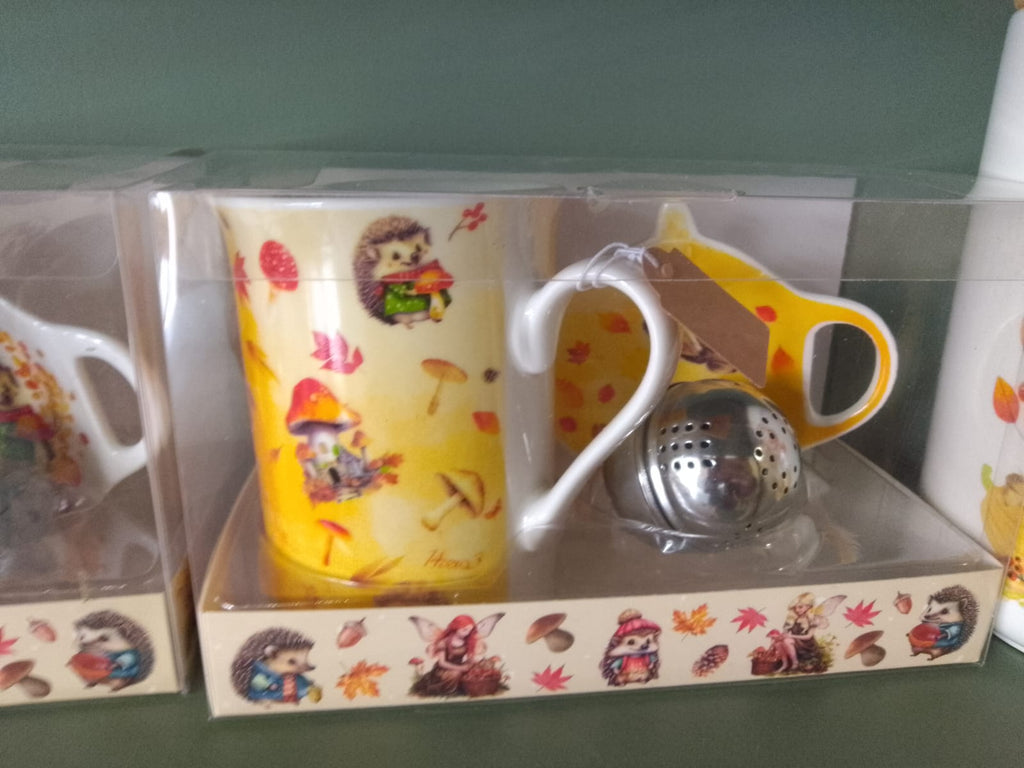 Set Tisaniera Porcellana 300ml con Piattino e Filtro - Tazza Completa