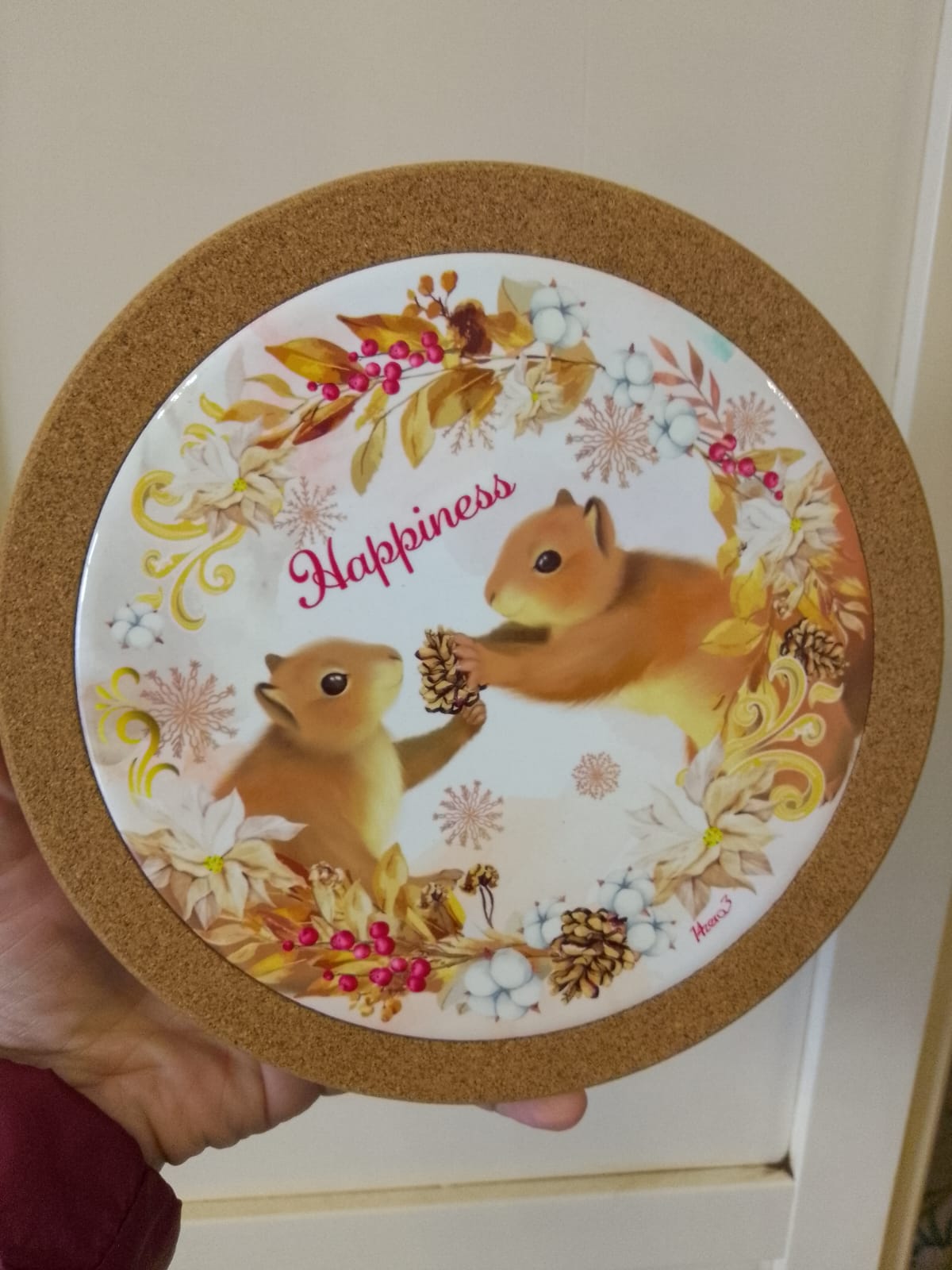 Poggia Pentola Ceramica e Sughero Animali nel Bosco Collezione Autunno