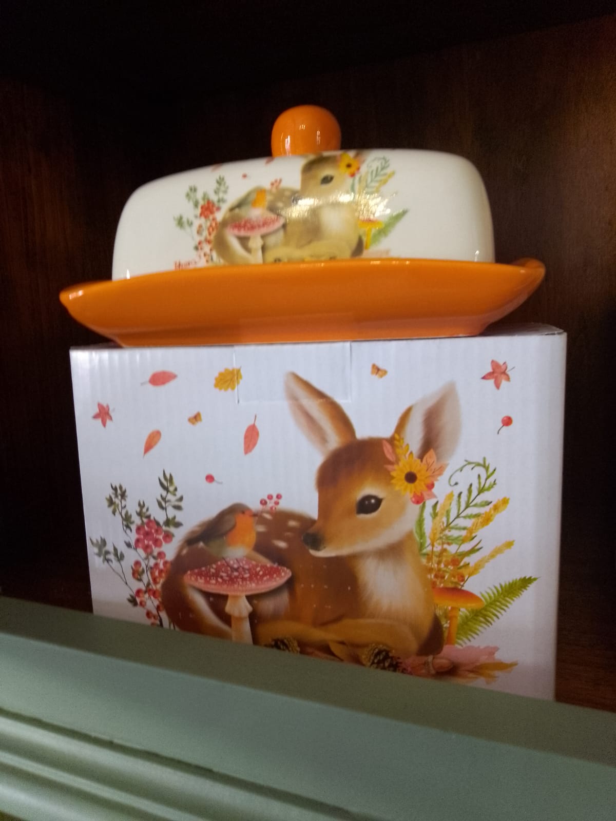 Porta Burro Ceramica Collezione Autunno Animali del Bosco - Confezione Regalo