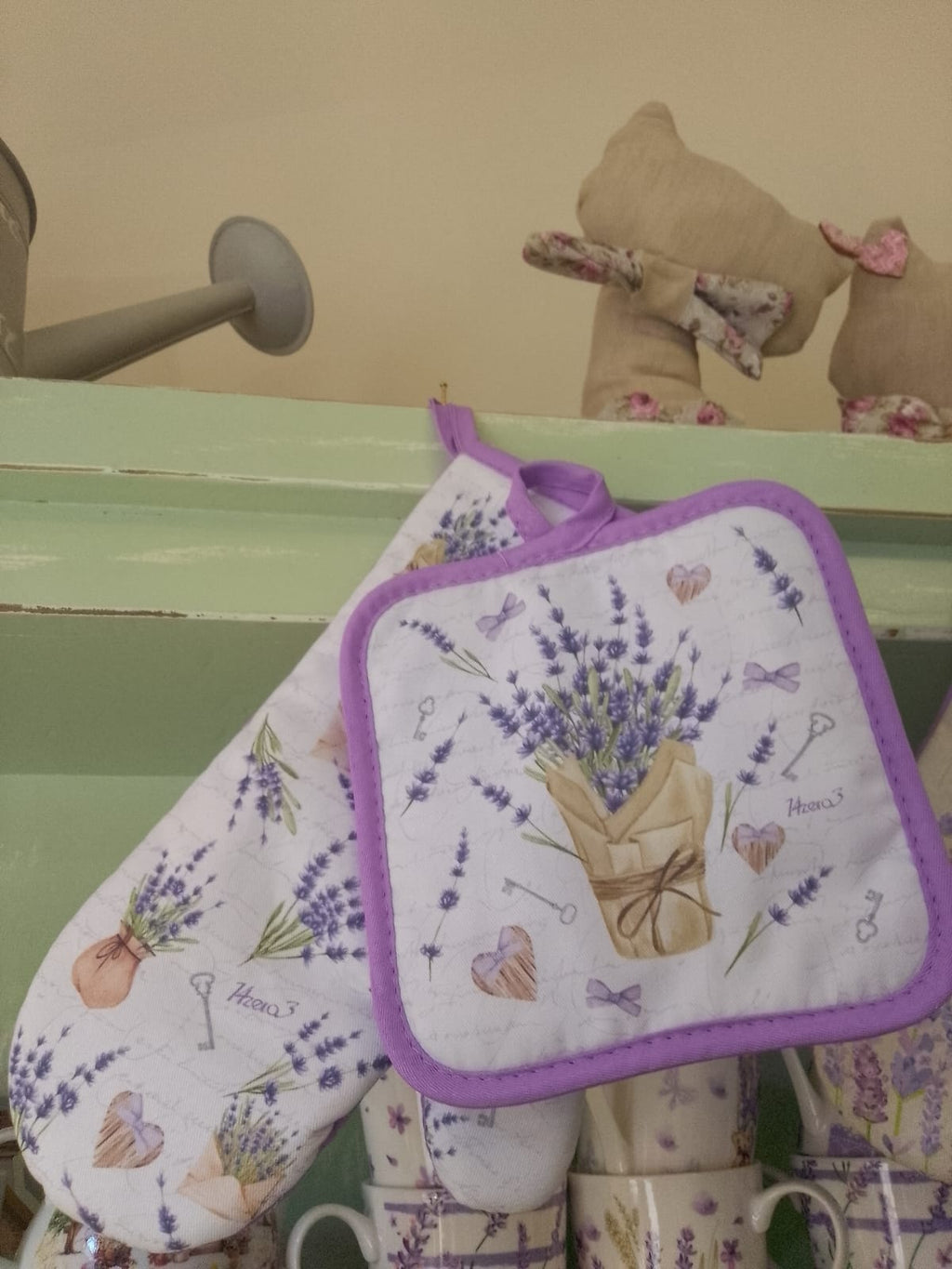 Set Guanto e Presina Decorazione Lavanda - Accessori Cucina