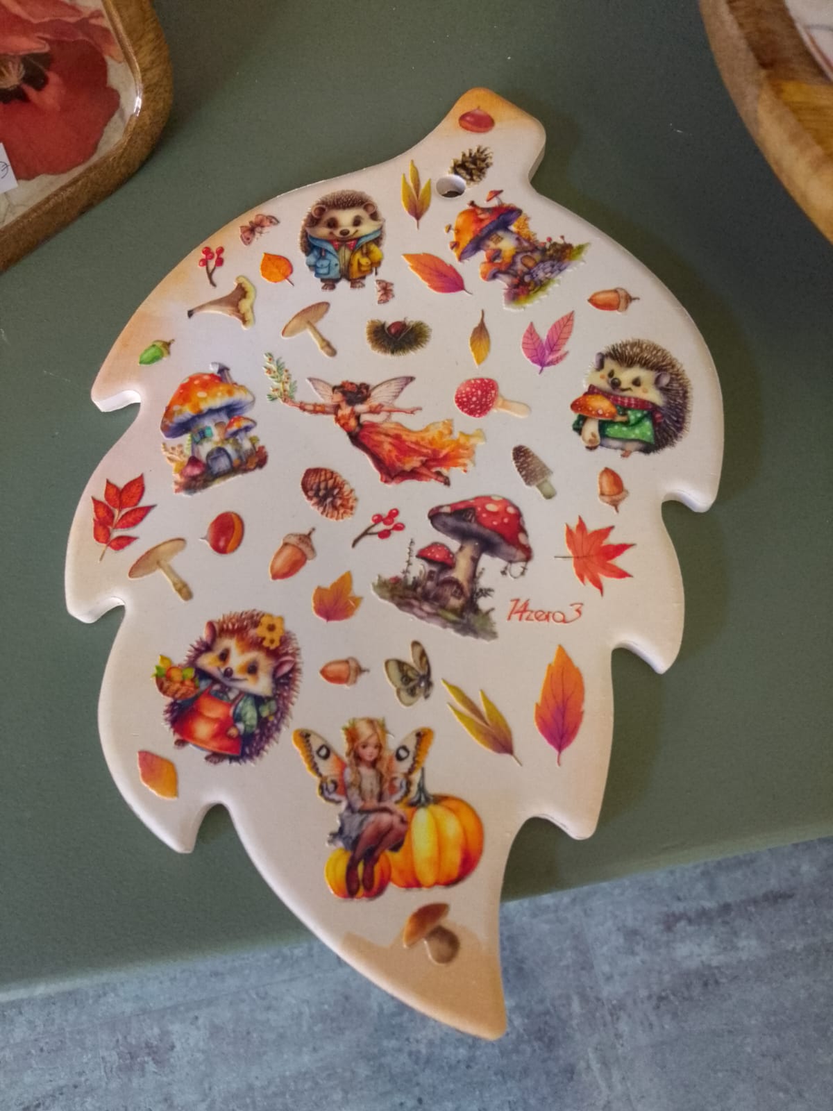 Poggia Pentole Ceramica Forma Foglia Collezione Autunno - Sottopentola