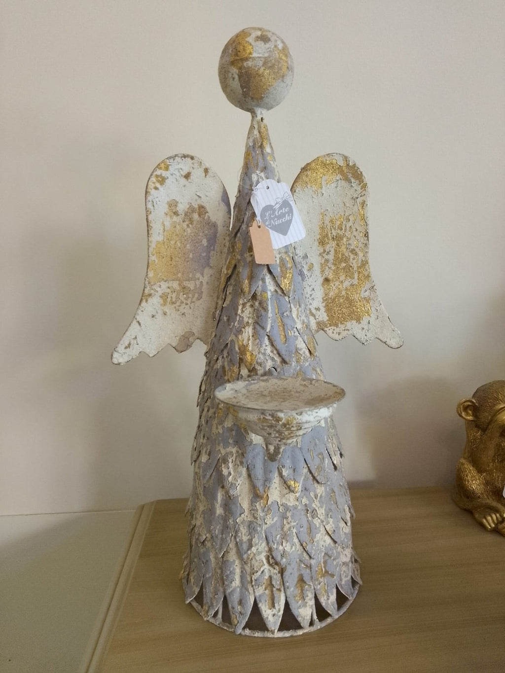 Angelo Decorativo Ferro Finitura Delabré Effetto Invecchiato 46cm