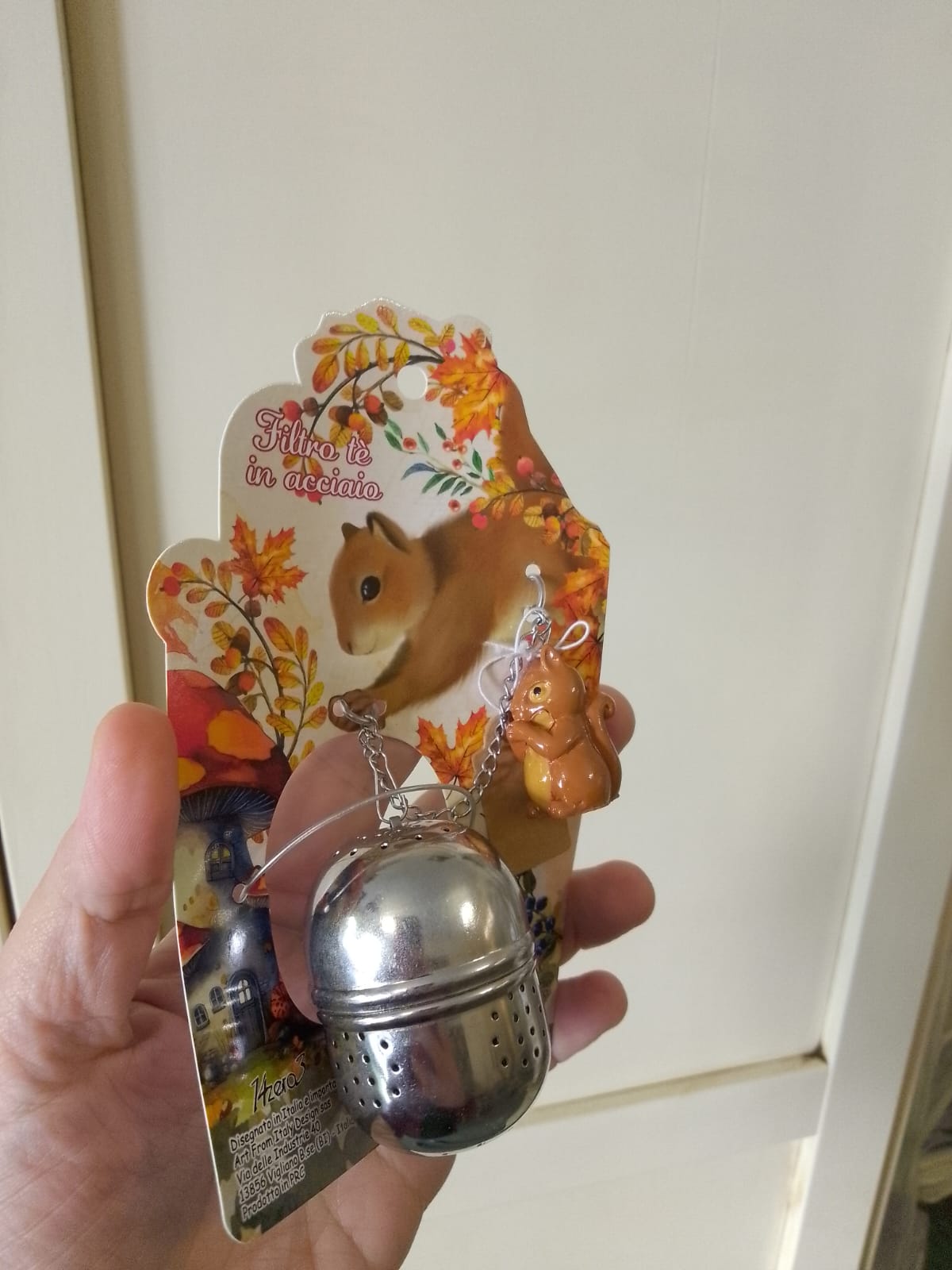 Infusore Tè Acciaio Inox con Scoiattolino - Confezione Regalo